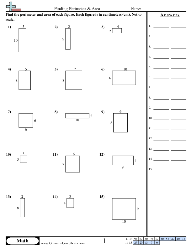 Quadrilaterals (Area and Perimeter) worksheet